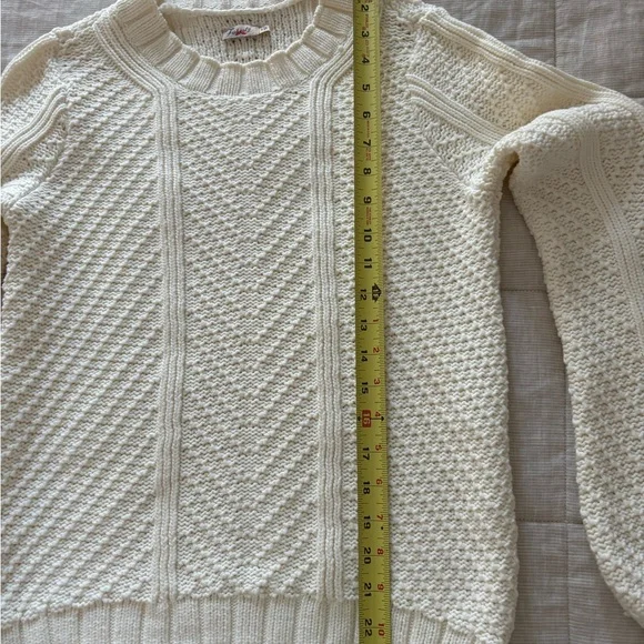 Faherty Cream Textured Crew Neck Sweater - Picture 6 of 9